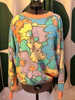 Pastel Multicolor Abstract Floral Sweatshirt